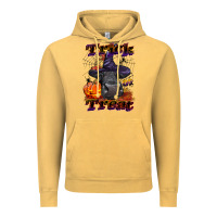 Vintage Mustard Trick Or Treat Black Angus Heifer Vintage Hoodie - LillyAllenDesigns