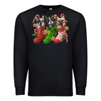 Black french bulldog with christmas socks Premium Sweatshirt - FaDigitalArtStudio