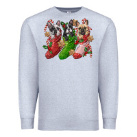 Heather Grey french bulldog with christmas socks Premium Sweatshirt - FaDigitalArtStudio