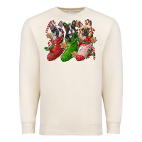 Sandshell french bulldog with christmas socks Premium Sweatshirt - FaDigitalArtStudio