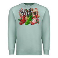 Seafoam french bulldog with christmas socks Premium Sweatshirt - FaDigitalArtStudio