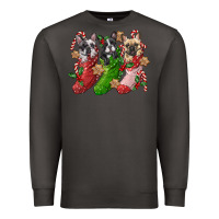 Smoke french bulldog with christmas socks Premium Sweatshirt - FaDigitalArtStudio