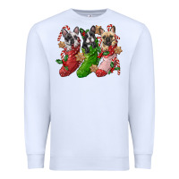 White french bulldog with christmas socks Premium Sweatshirt - FaDigitalArtStudio