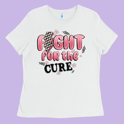 Fight For The Cure Ladies Tee Designed By Maliassmallbusiness