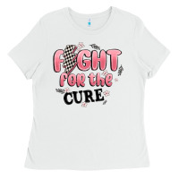 White fight for the cure Ladies Tee - MaliasSmallBusiness