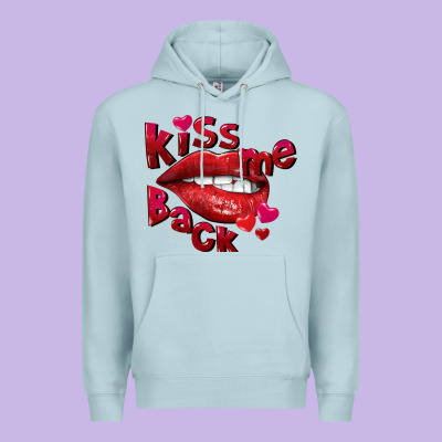 Kiss Me Back Valentine's Day Premium Hoodie Designed By Fadigitalartstudio