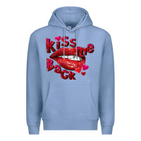 Colony Blue Kiss me back Valentine's Day Premium Hoodie - FaDigitalArtStudio
