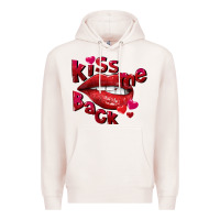 Pale Pink Kiss me back Valentine's Day Premium Hoodie - FaDigitalArtStudio