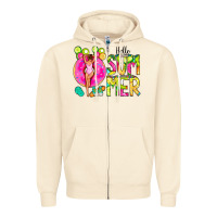Sandshell Hello Summer Donut Girl Zipper Hoodie - CowCowDesign