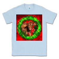 Dusty Blue christmas red angus calf Classic Tee - LillyAllenDesigns
