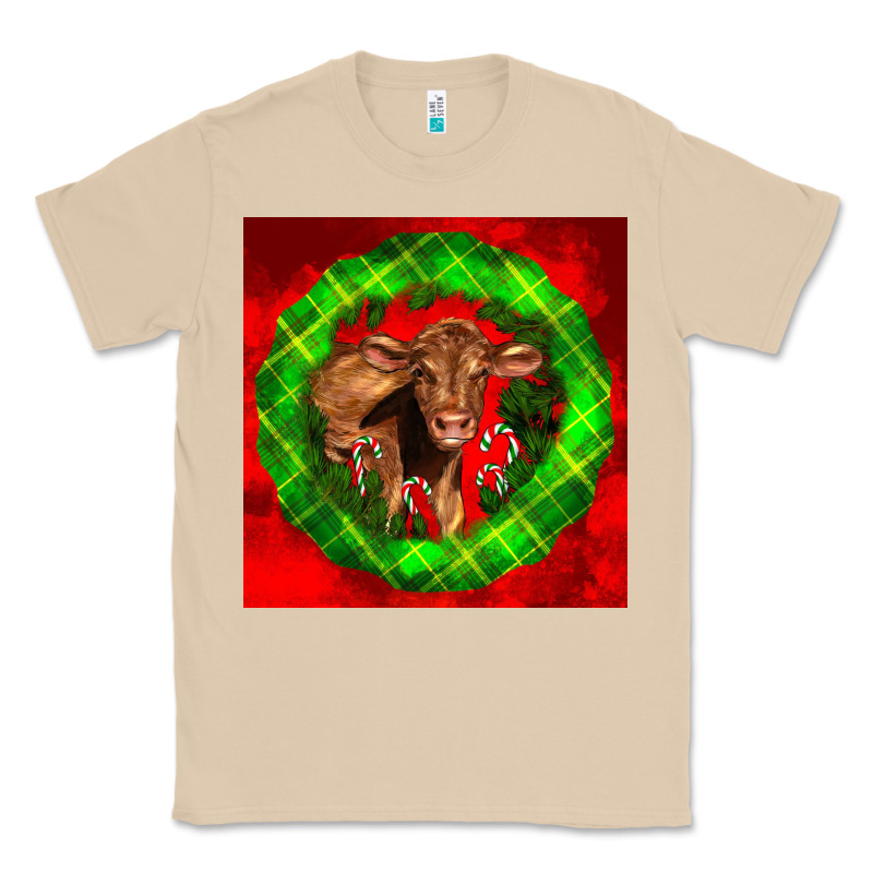 Christmas Red Angus Calf Classic Tee by LillyAllenDesigns | Teevron