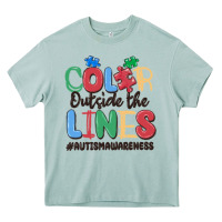 Arona color outside the lines autism awareness Heavy Core Tee - MaliasSmallBusiness