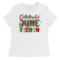White celebrate juneteenth Ladies Tee - MaliasSmallBusiness