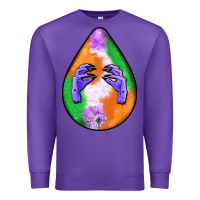 Purple halloween hands teardrop Premium Sweatshirt - BundleAndBundleShop