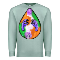 Seafoam halloween hands teardrop Premium Sweatshirt - BundleAndBundleShop