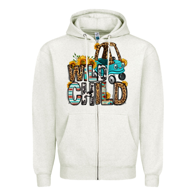 Wild Child Kids Car Zipper Hoodie by OliviaCreatesArt | Teevron