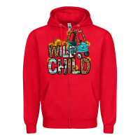 Red wild child kids car Zipper Hoodie - OliviaCreatesArt