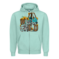 Seafoam wild child kids car Zipper Hoodie - OliviaCreatesArt