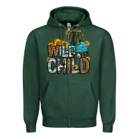 Sports Green wild child kids car Zipper Hoodie - OliviaCreatesArt