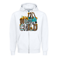 White wild child kids car Zipper Hoodie - OliviaCreatesArt