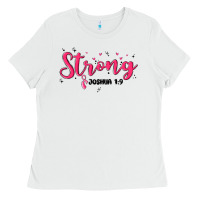White strong joshua 1 9 Ladies Tee - MaliasSmallBusiness