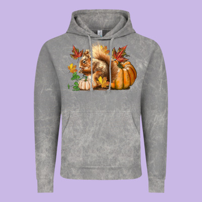 Fall Squirrel Vintage Hoodie Designed By Lillyallendesigns