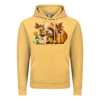 Vintage Mustard Fall Squirrel Vintage Hoodie - LillyAllenDesigns