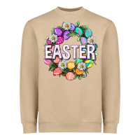 Mushroom Easter with eggs and daisy Easter Day Heavyweight Sweatshirt - HowdyJamesFarm
