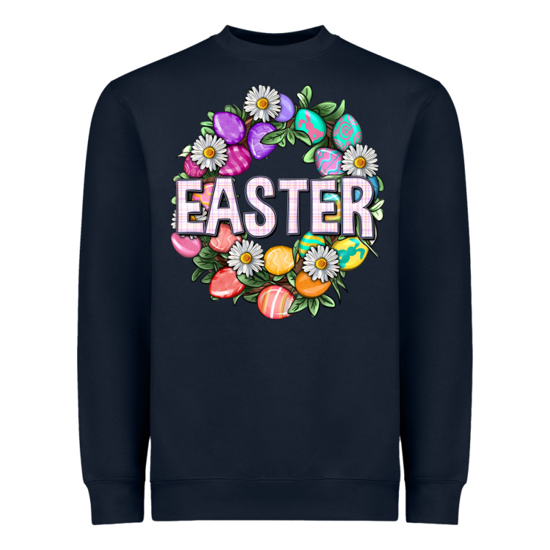 Easter With Eggs And Daisy Easter Day Heavyweight Sweatshirt by HowdyJamesFarm | Teevron