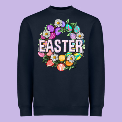 Easter With Eggs And Daisy Easter Day Heavyweight Sweatshirt Designed By Howdyjamesfarm