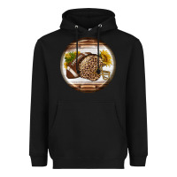 Black american football round earrings Heavyweight Hoodie - BundleAndBundleShop