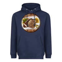 Navy american football round earrings Heavyweight Hoodie - BundleAndBundleShop
