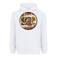 White american football round earrings Heavyweight Hoodie - BundleAndBundleShop