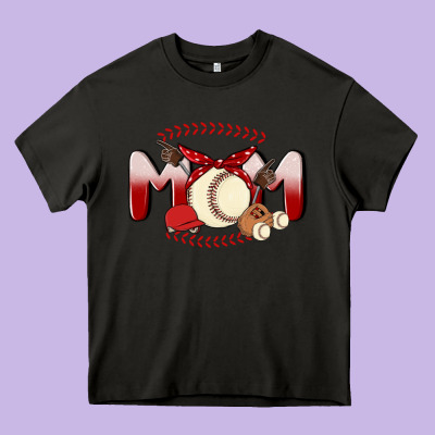 Baseball Mom Heavy Core Tee Designed By Maliassmallbusiness