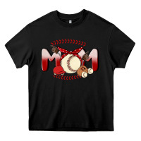 Black baseball mom Heavy Core Tee - MaliasSmallBusiness