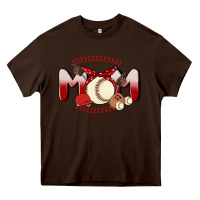 Chocolate Brown baseball mom Heavy Core Tee - MaliasSmallBusiness