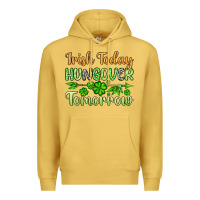 Antique Gold St. Patrick's Irish today hungover tomorrow Premium Hoodie - OliviaCreatesArt