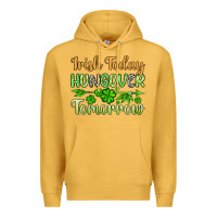 Mustard St. Patrick's Irish today hungover tomorrow Premium Hoodie - OliviaCreatesArt