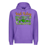 Purple St. Patrick's Irish today hungover tomorrow Premium Hoodie - OliviaCreatesArt
