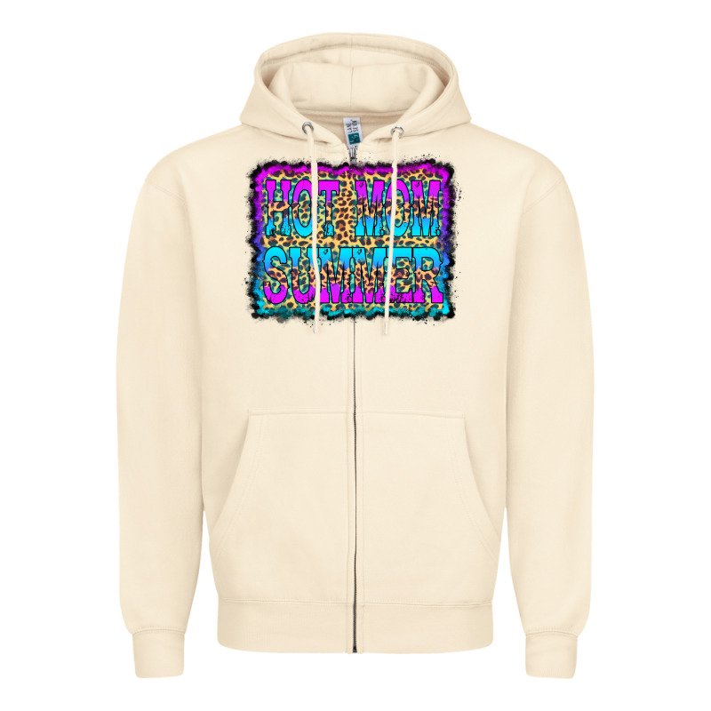 Hot Mom Summer Leopard Zipper Hoodie by CowCowDesign | Teevron