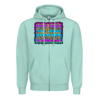 Seafoam Hot Mom Summer Leopard Zipper Hoodie - CowCowDesign