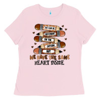 Bubblegum Pink we have the same heart inside Ladies Tee - MaliasSmallBusiness
