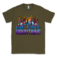Army Green Faith Can Move Mountains Classic Tee - LillyAllenDesigns