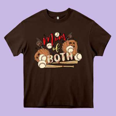 Mama Of Both Heavy Core Tee Designed By Maliassmallbusiness