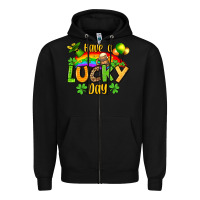 Black St. Patrick's Have a lucky day Zipper Hoodie - OliviaCreatesArt