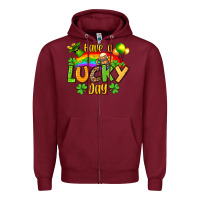 Burgundy St. Patrick's Have a lucky day Zipper Hoodie - OliviaCreatesArt