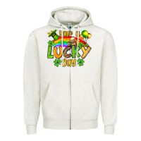 Oatmeal Heather St. Patrick's Have a lucky day Zipper Hoodie - OliviaCreatesArt