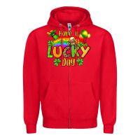 Red St. Patrick's Have a lucky day Zipper Hoodie - OliviaCreatesArt
