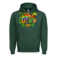Sports Green St. Patrick's Have a lucky day Zipper Hoodie - OliviaCreatesArt