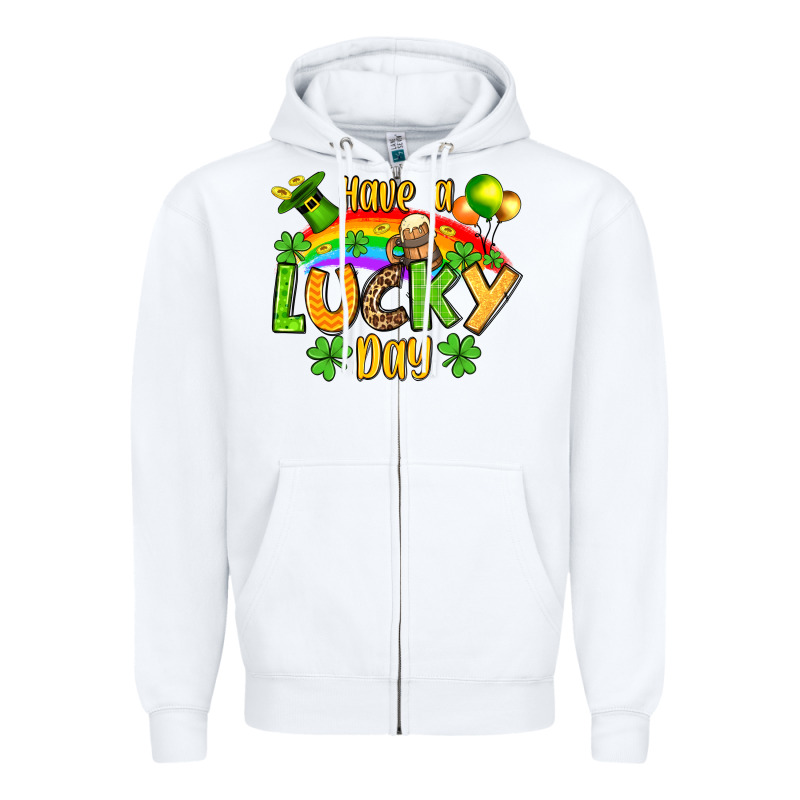St. Patrick's Have A Lucky Day Zipper Hoodie by OliviaCreatesArt | Teevron
